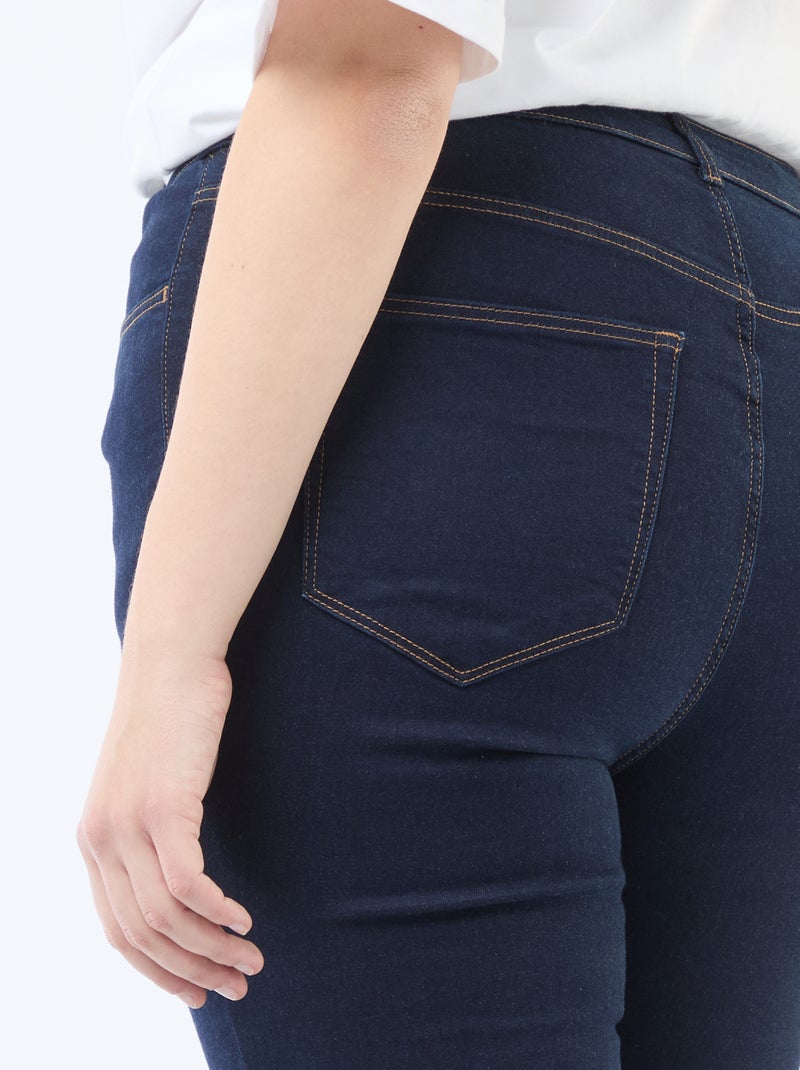 Skinny broek met zeer hoge taille - L34 Blauw - Kiabi