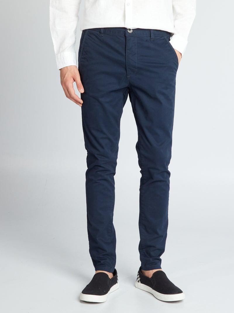 Skinny chino broek - L32 BLAUW - Kiabi