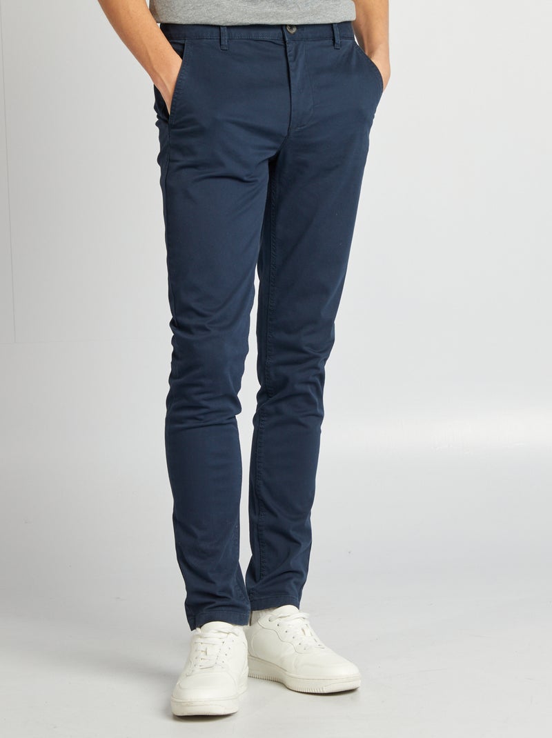 Skinny chino L34 BLAUW - Kiabi