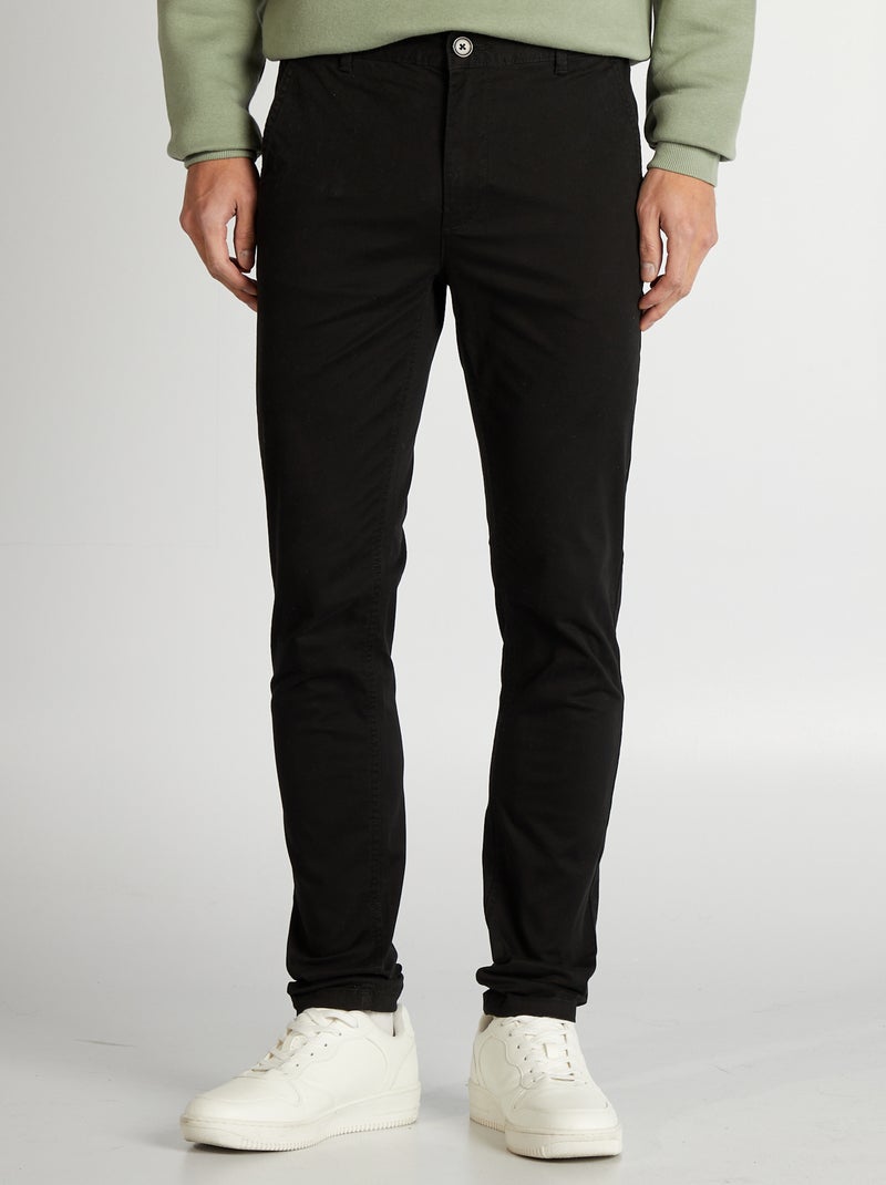 Skinny chino L34 ZWART - Kiabi