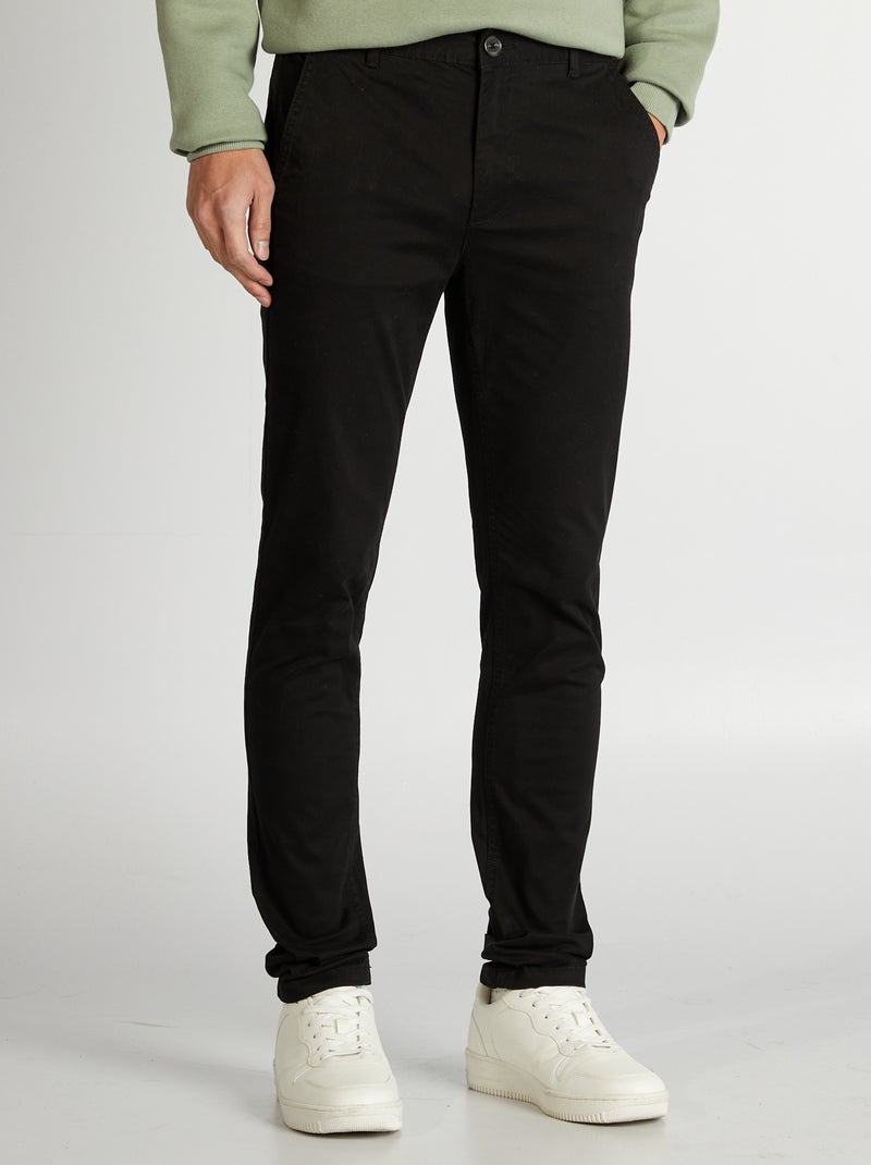 Skinny chino L34 ZWART - Kiabi