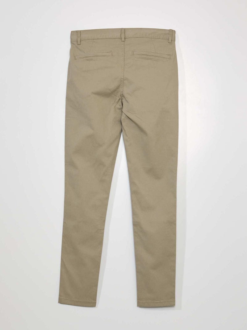 Skinny chino van stretchstof L32 BIEGE - Kiabi