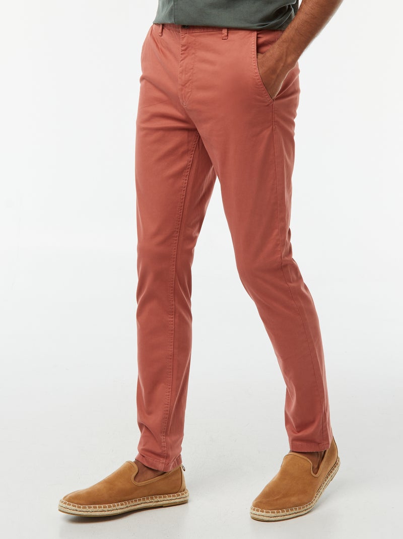 Skinny chino van stretchstof L32 Rose - Kiabi