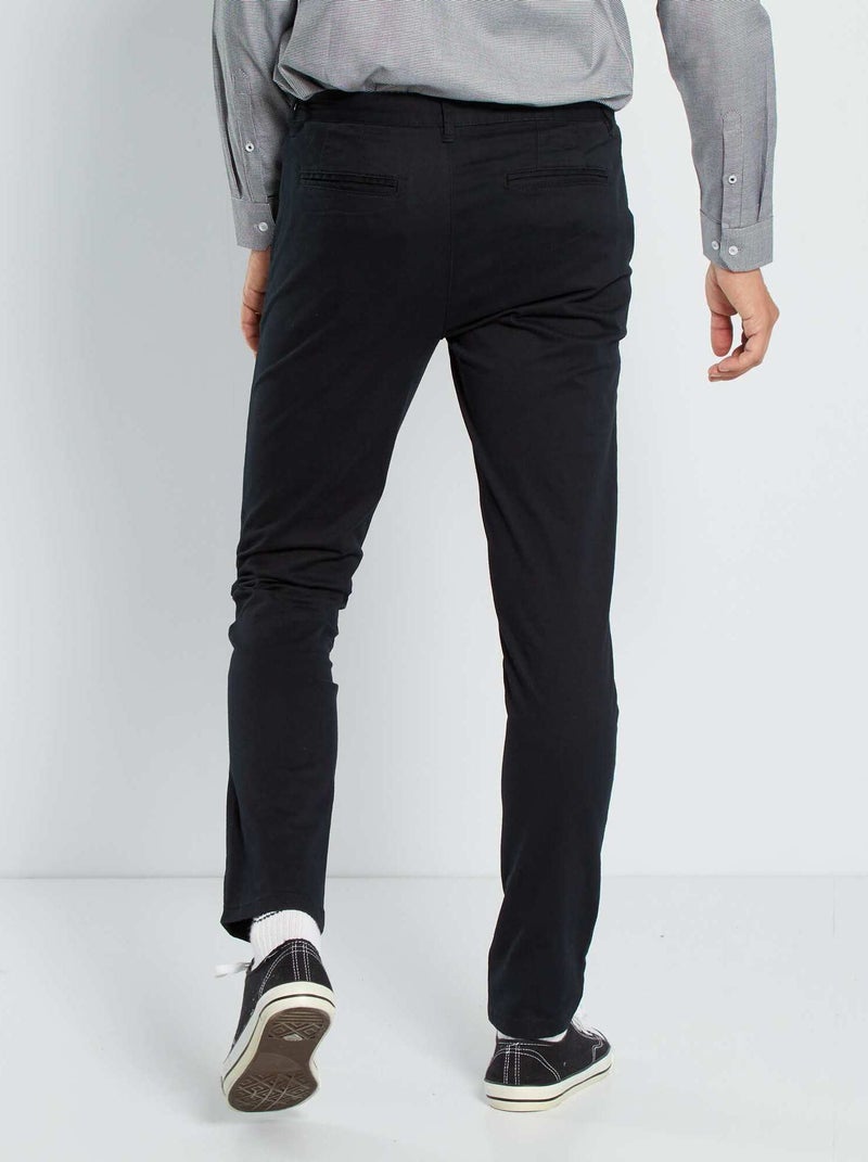 Skinny chino van stretchstof L32 zwart - Kiabi