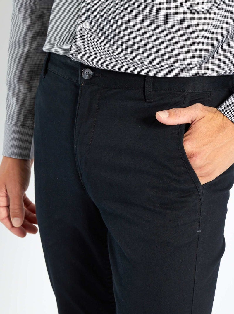 Skinny chino van stretchstof L32 zwart - Kiabi