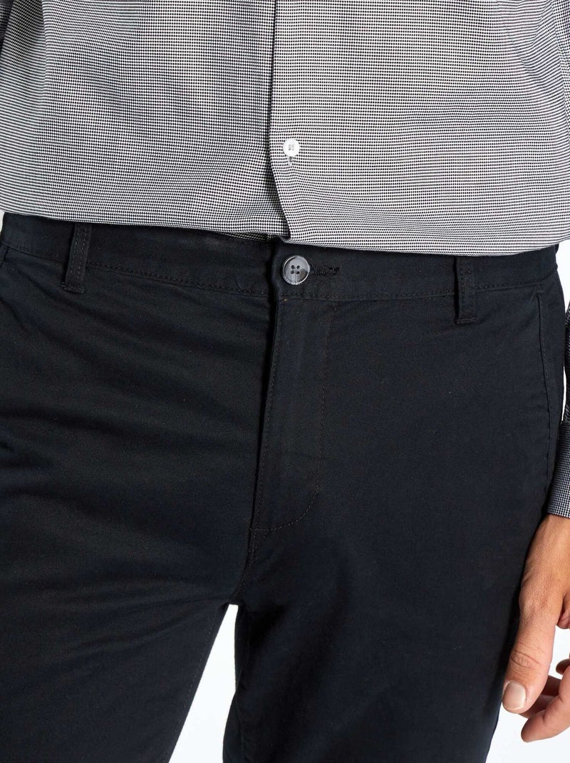 Skinny chino van stretchstof L32 zwart - Kiabi