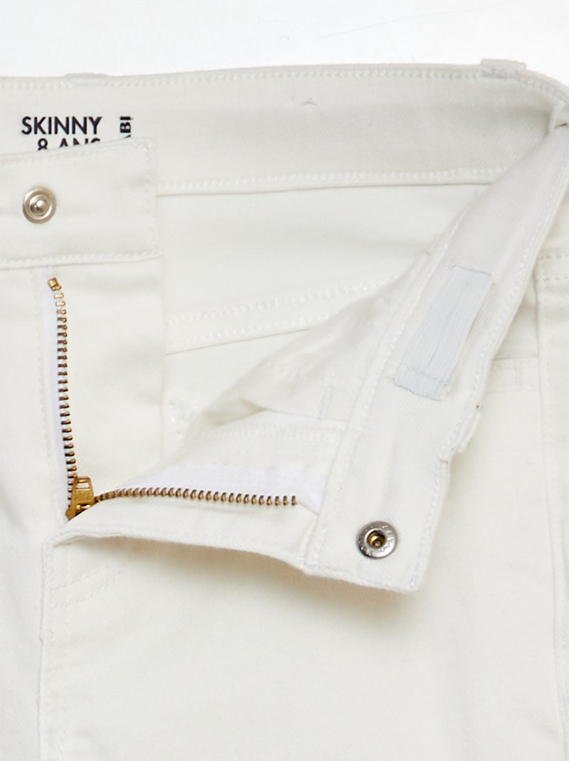 Skinny denim broek WIT - Kiabi