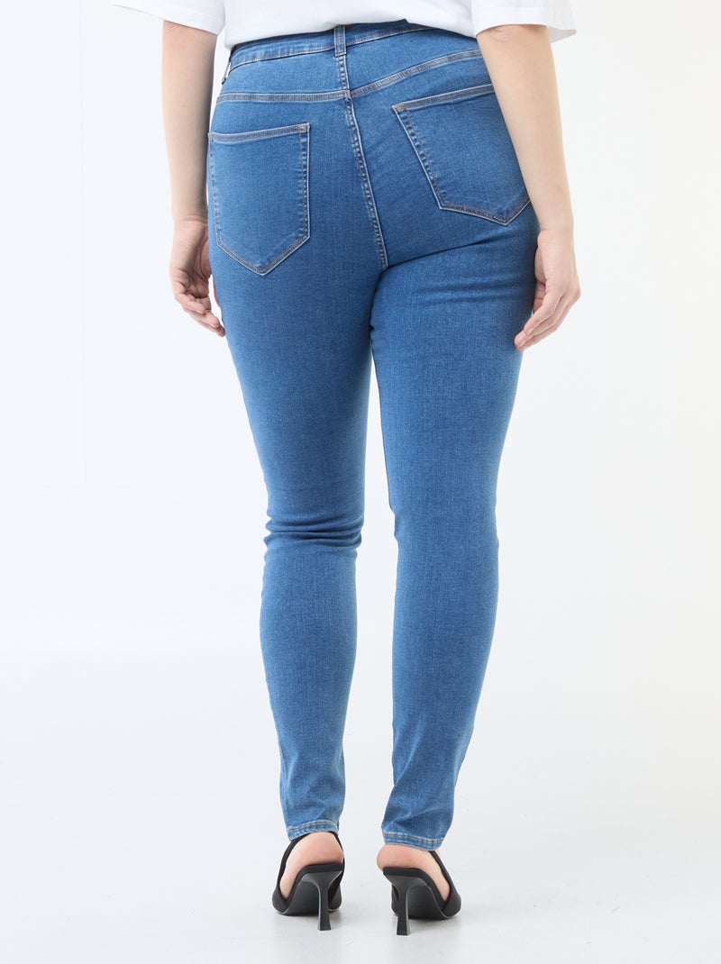Skinny fit broek met zeer hoge taille - L28 Blauw - Kiabi