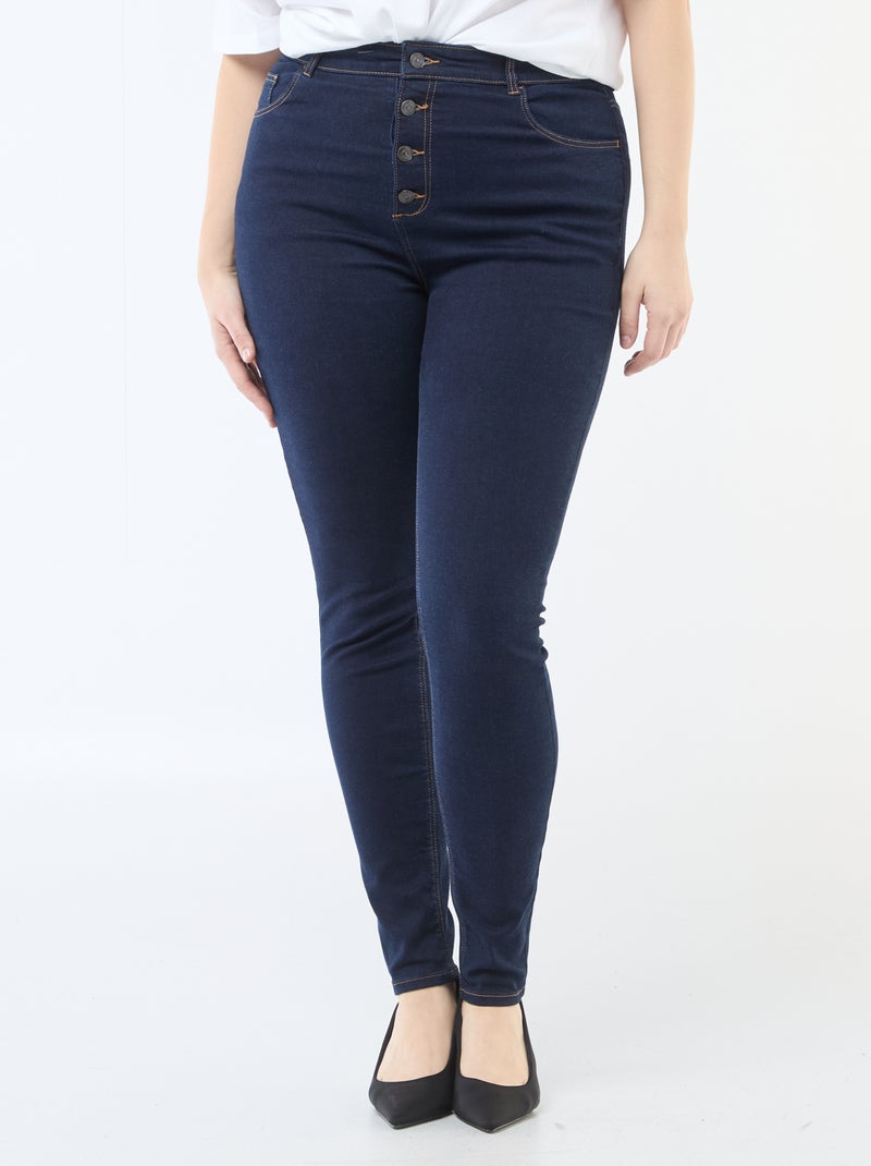 Skinny fit broek met zeer hoge taille - L28 Blauw - Kiabi