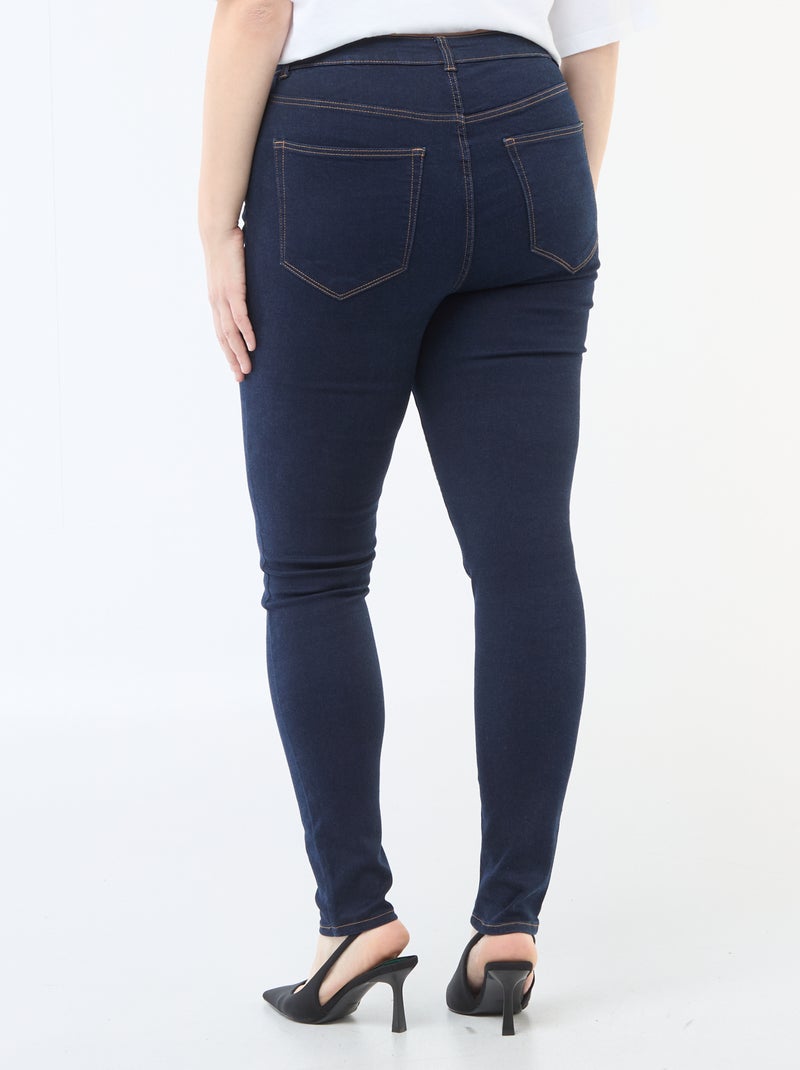 Skinny fit broek met zeer hoge taille - L28 Blauw - Kiabi