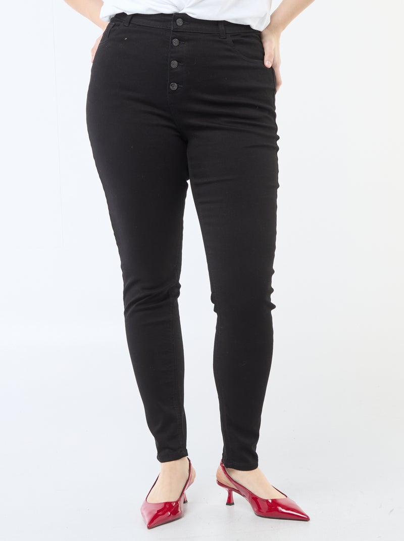 Skinny fit broek met zeer hoge taille - L28 Zwart - Kiabi