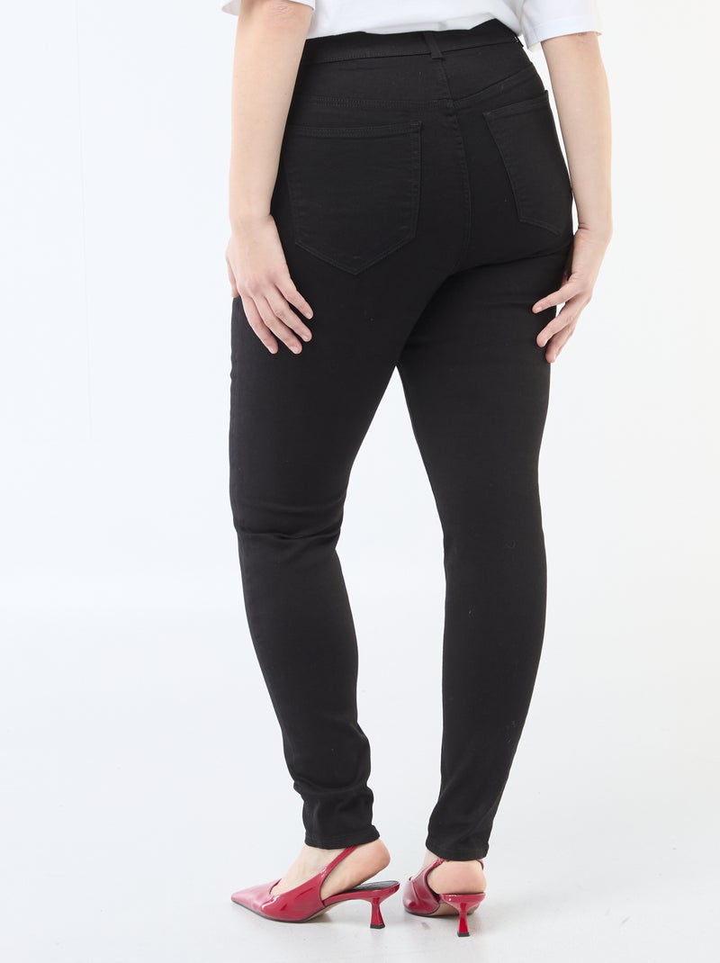 Skinny fit broek met zeer hoge taille - L28 Zwart - Kiabi