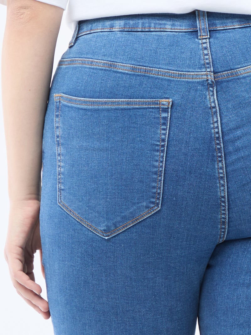 Skinny fit broek met zeer hoge taille - L30 Blauw - Kiabi