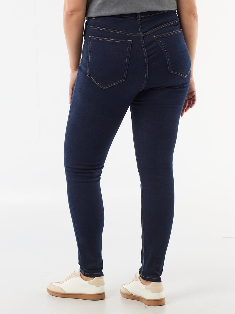 Skinny fit broek met zeer hoge taille - L30 Blauw - Kiabi