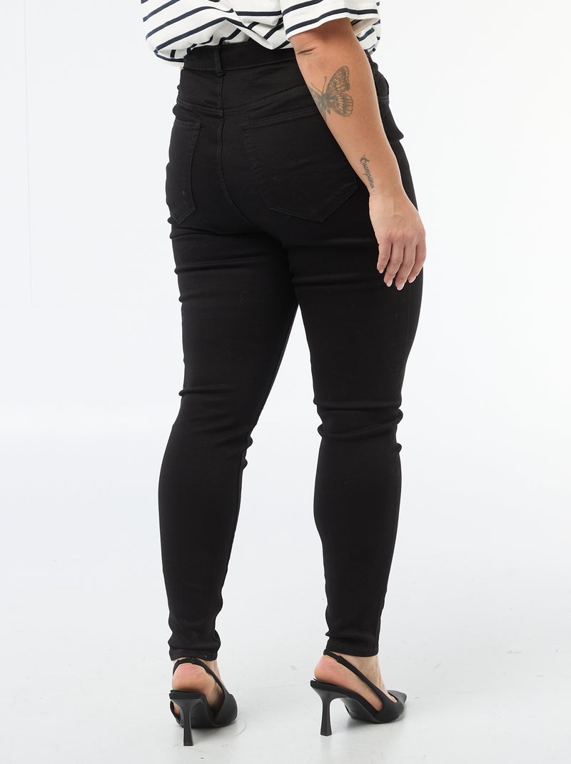 Skinny fit broek met zeer hoge taille - L30 Zwart - Kiabi