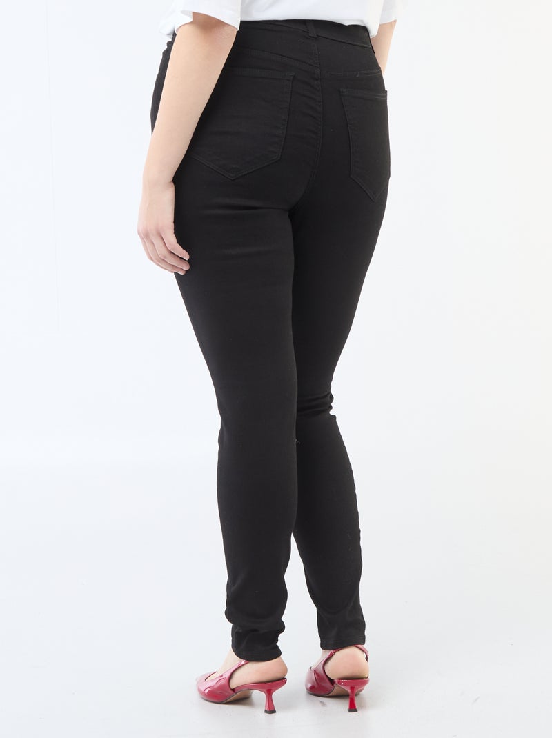 Skinny fit broek met zeer hoge taille - L32 Zwart - Kiabi