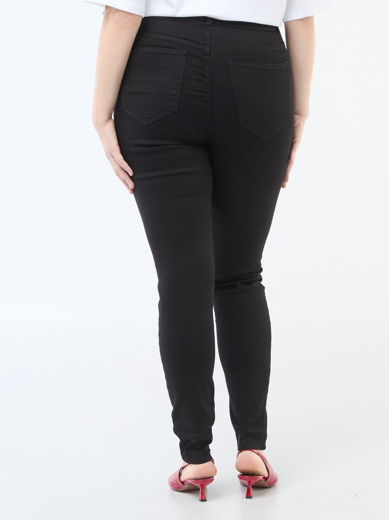 Skinny fit broek met zeer hoge taille - L34 Zwart - Kiabi