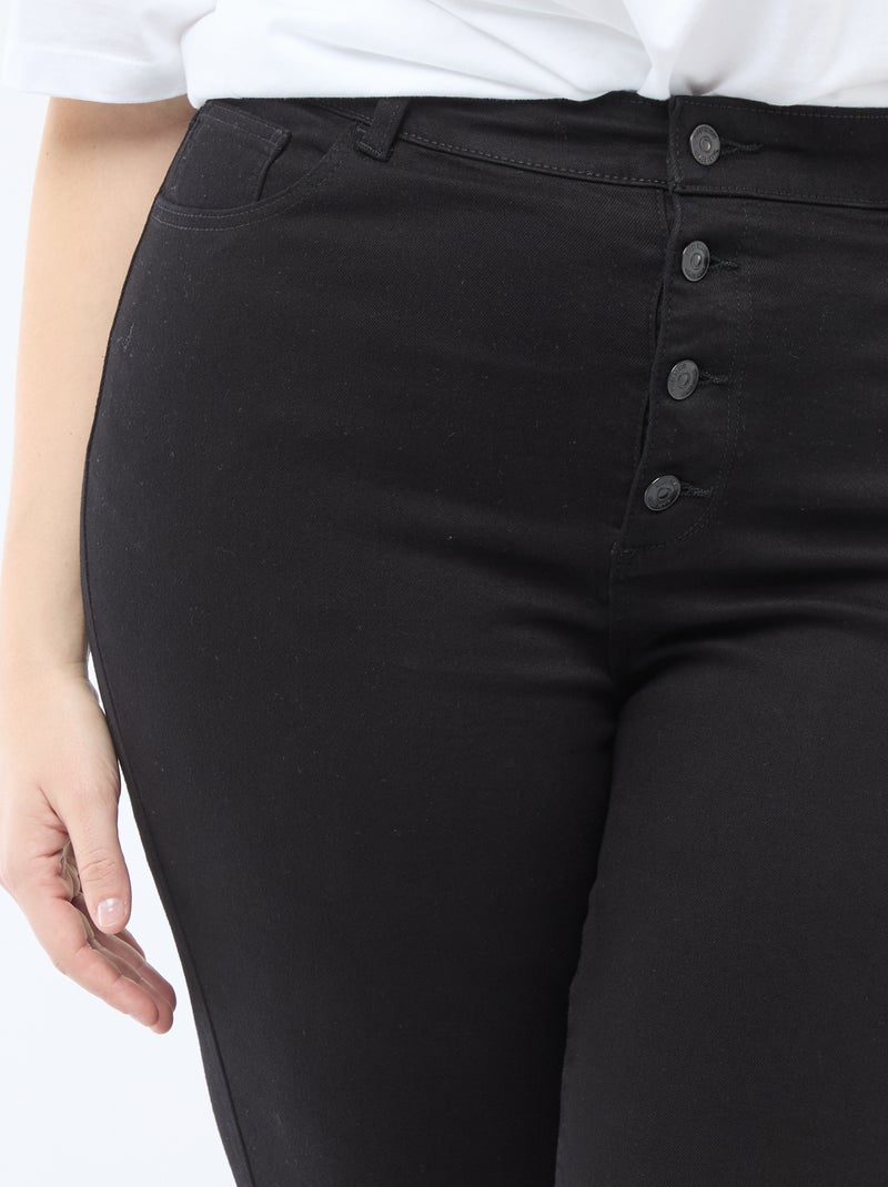 Skinny fit broek met zeer hoge taille - L34 Zwart - Kiabi