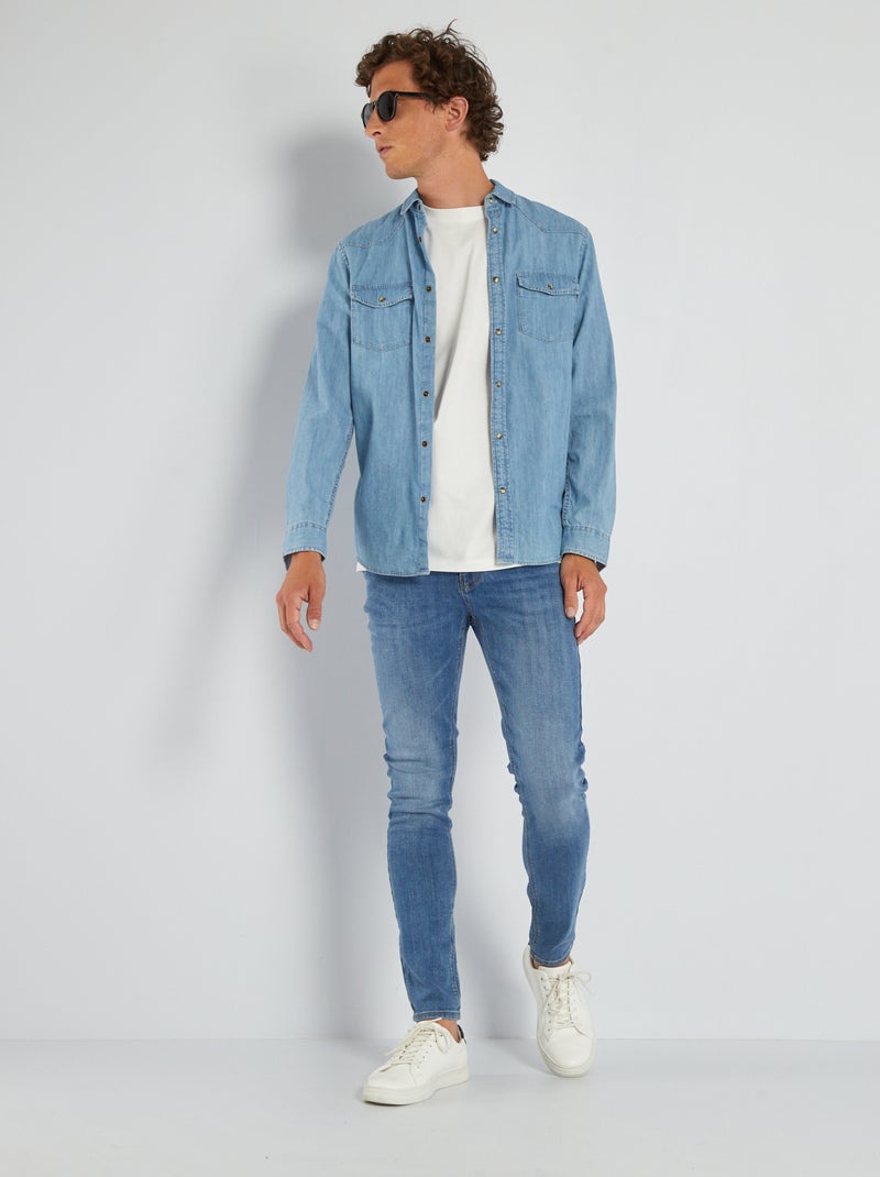 Skinny jeans met 5 zakken - L32 BLAUW - Kiabi