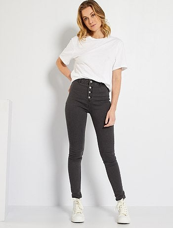 Skinny jeans met een gulp met knopen - Kiabi