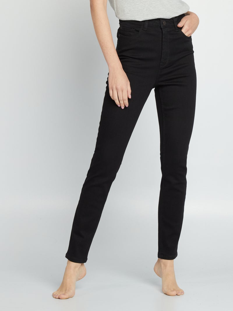 Skinny jeans met hoge taille - L28 ZWART - Kiabi