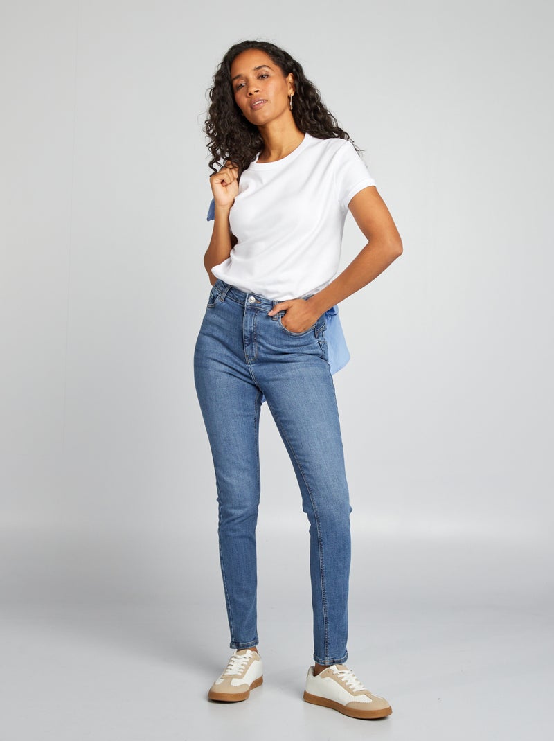 Skinny jeans met hoge taille - L30 BLAUW - Kiabi