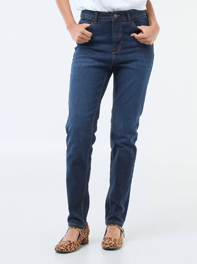 Skinny jeans met hoge taille - L30 Blauw - Kiabi