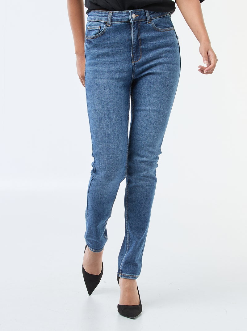 Skinny jeans met hoge taille - L30 Blauw - Kiabi