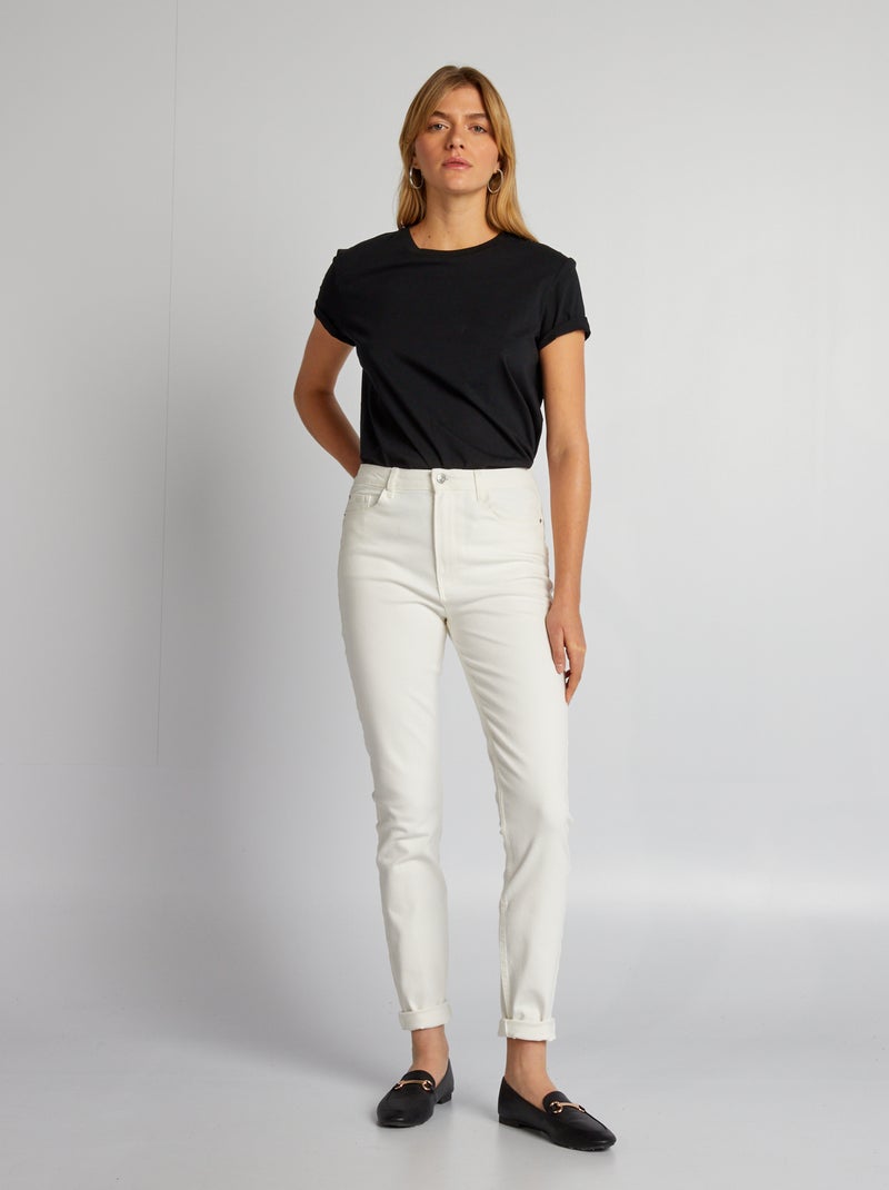 Skinny jeans met hoge taille - L30 WIT - Kiabi
