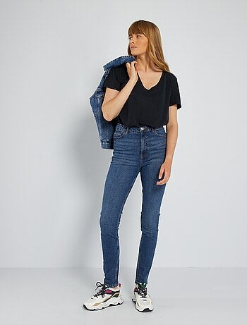 Skinny jeans met hoge taille - L32 - Kiabi