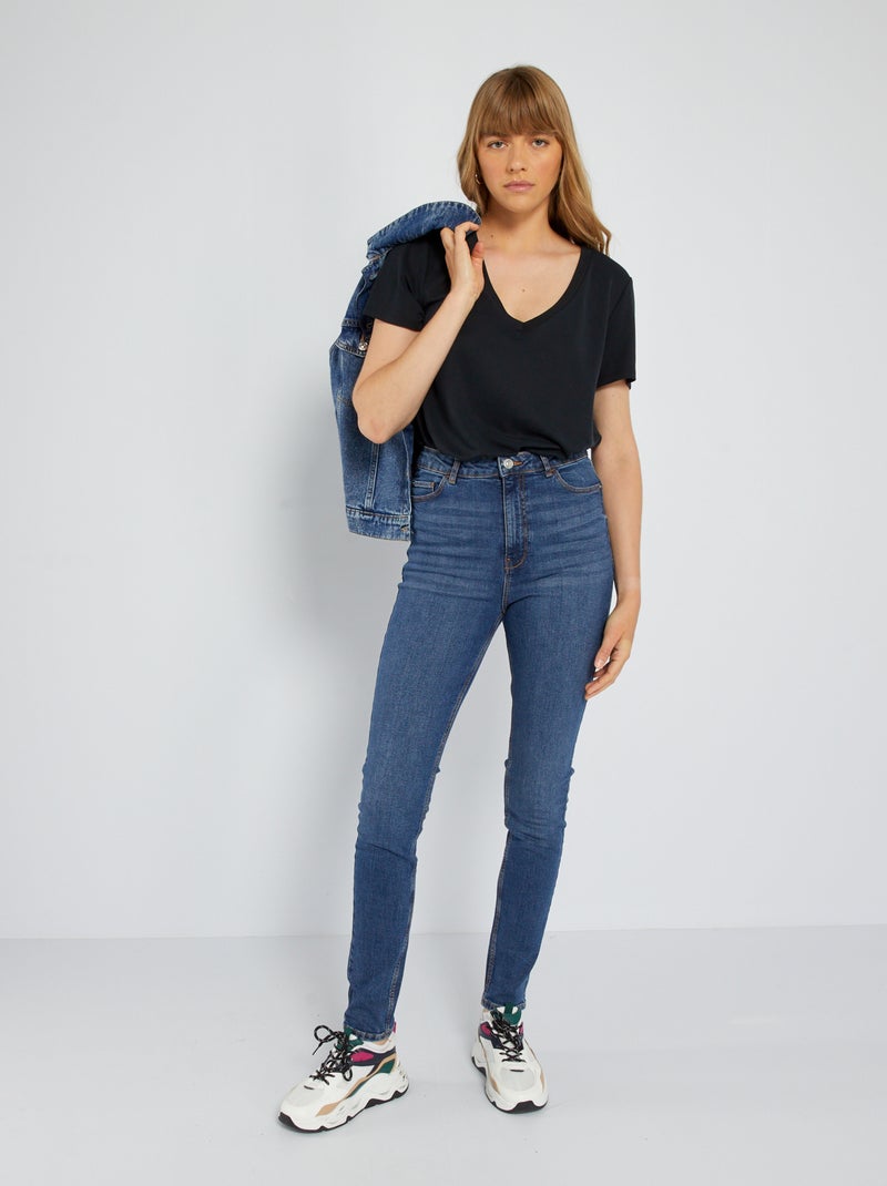Skinny jeans met hoge taille - L34 BLAUW - Kiabi
