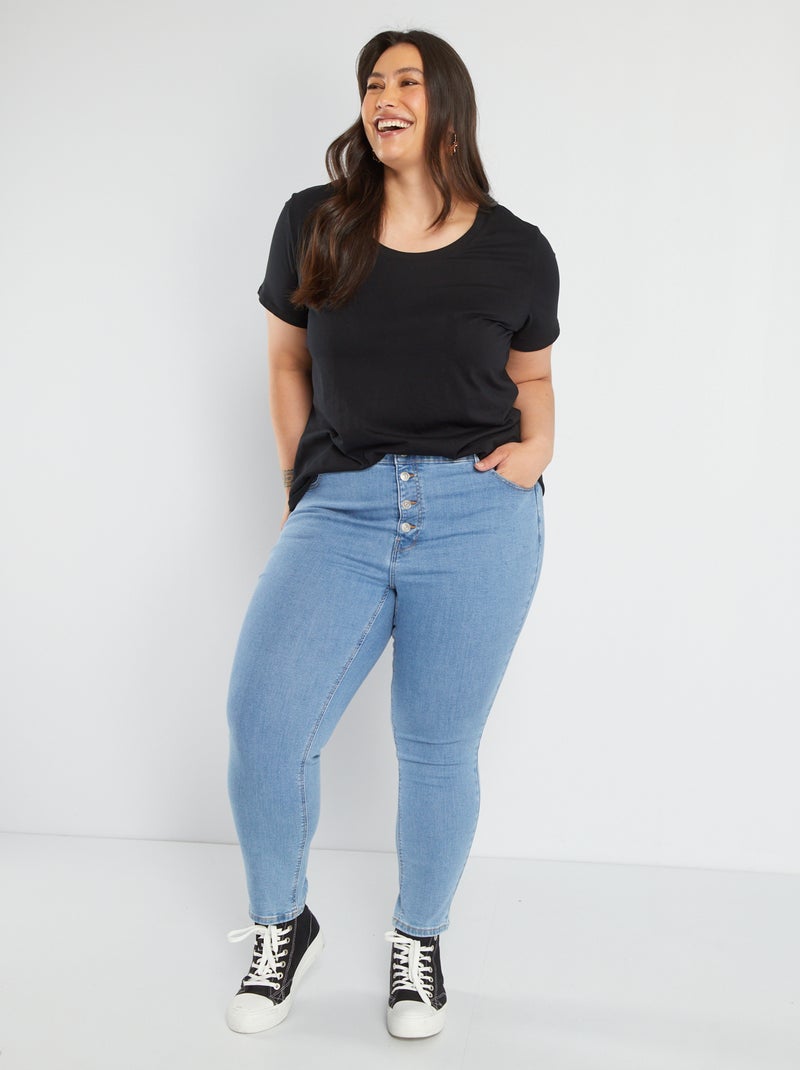 Skinny jeans met hoge taille BLAUW - Kiabi
