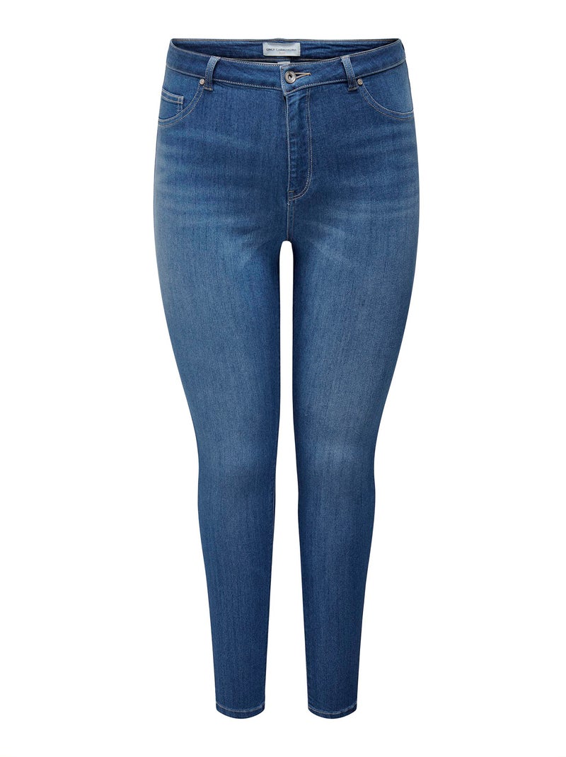 Skinny jeans met hoge taille BLAUW - Kiabi