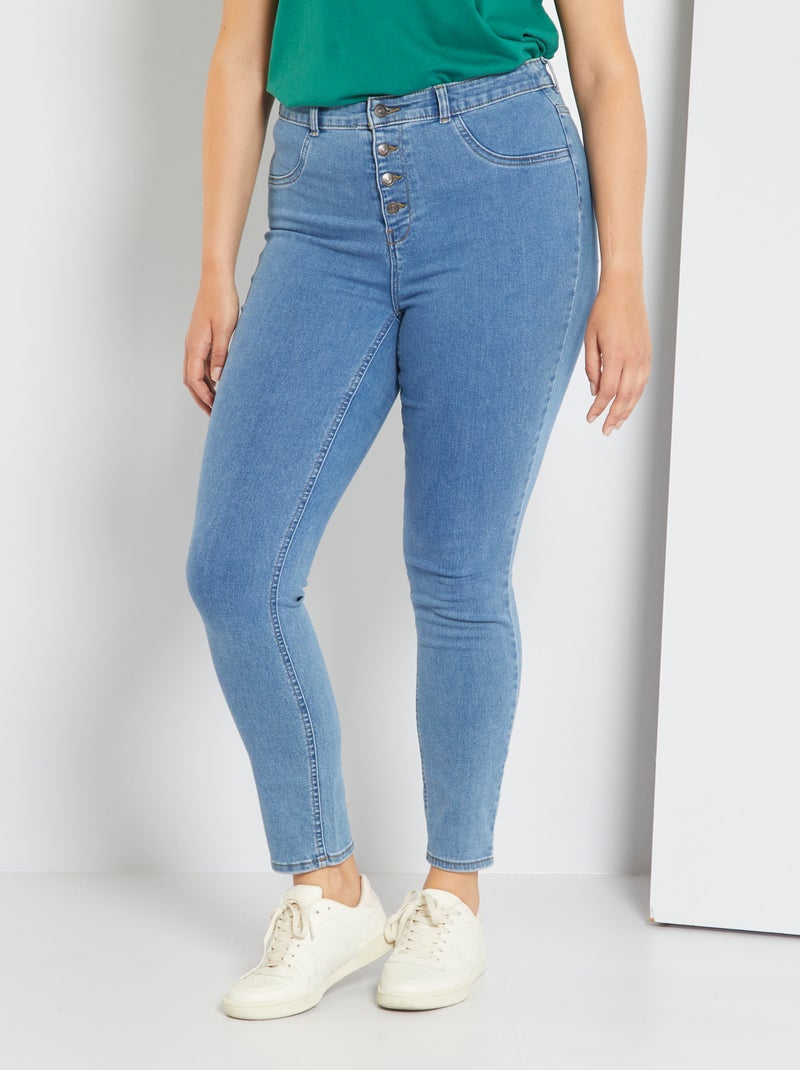 Skinny jeans met hoge taille BLAUW - Kiabi