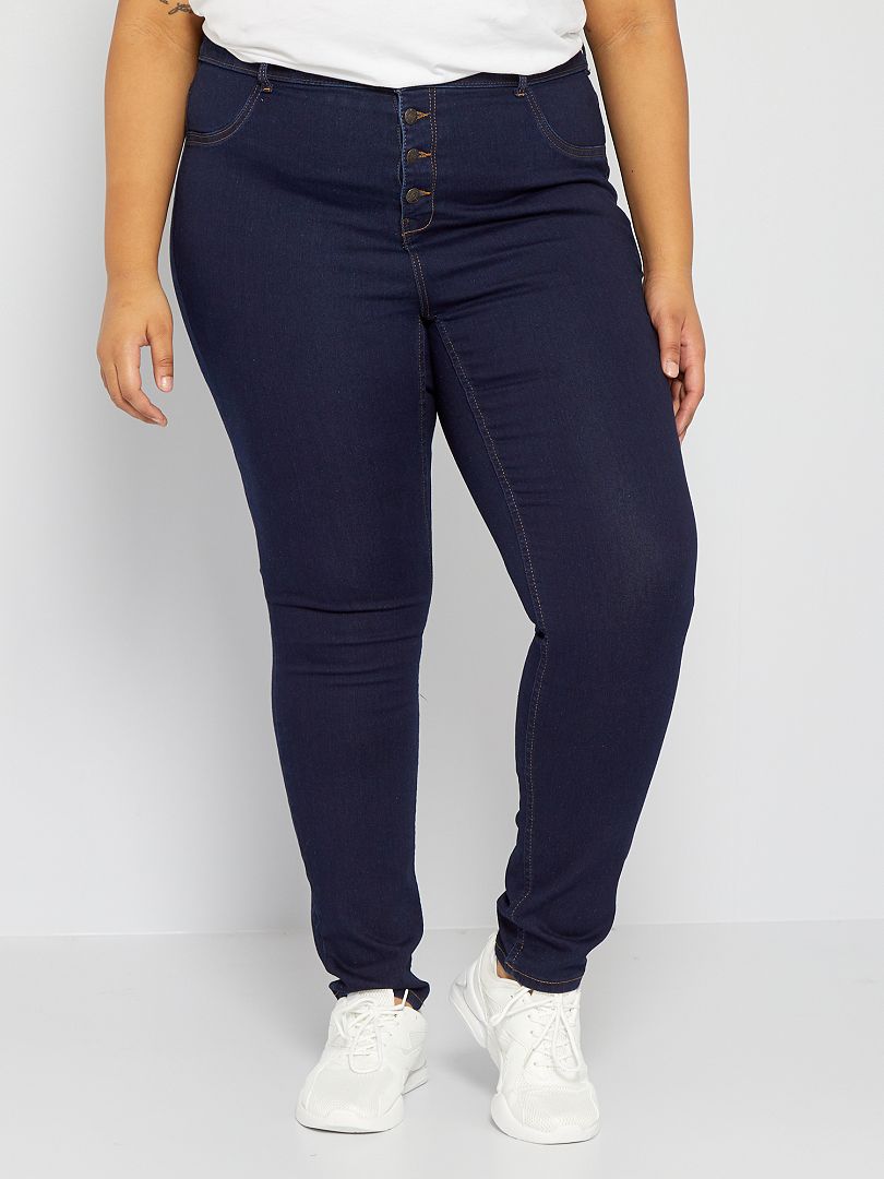 Skinny jeans met hoge taille blauw - Kiabi