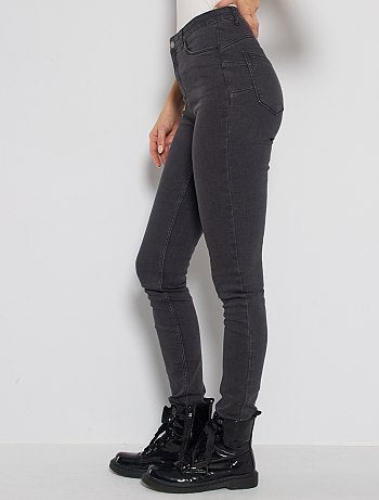 Skinny jeans met hoge taille, lengtemaat 34 - Kiabi