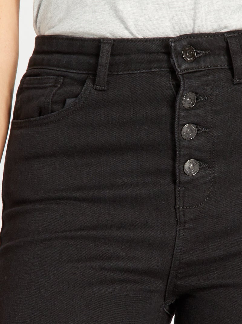 Skinny jeans met hoge taille ZWART - Kiabi