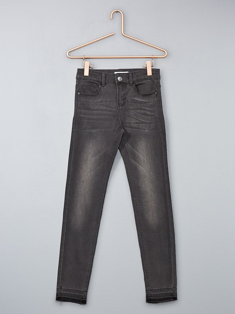 Skinny jeans met versleten effect GRIJS - Kiabi