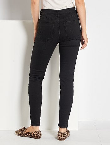 Skinny jeans met versleten plekken en een zeer hoge taille - Kiabi