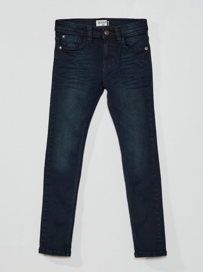 Skinny jeans met verstelbare taille blauw zwart - Kiabi