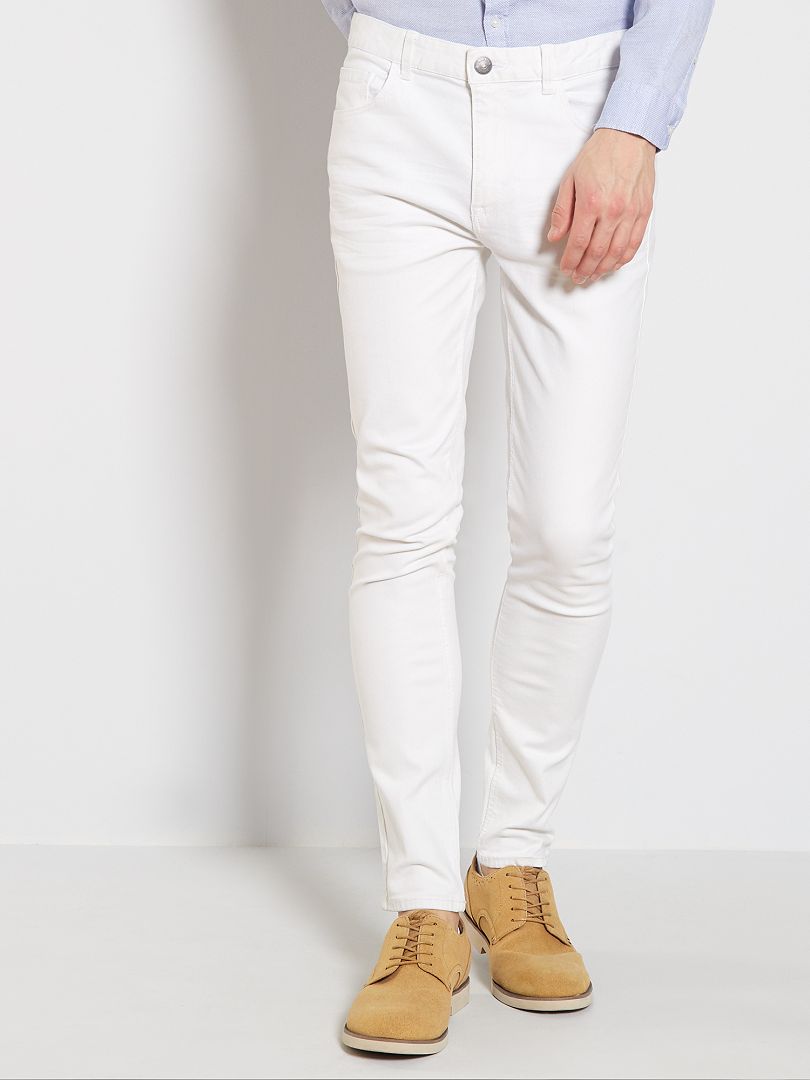 Skinny jeans van stretch katoen wit - Kiabi
