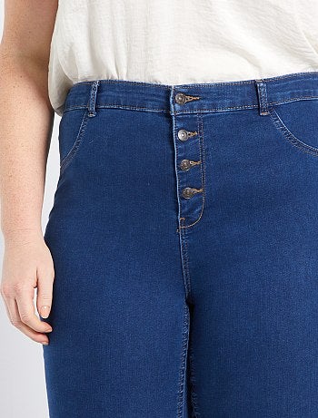 Skinny stretch jeans van denim met een hoge taille - Kiabi