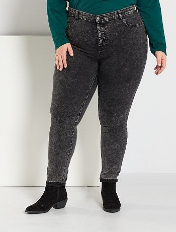 Skinny stretch jeans van denim met een hoge taille - Kiabi