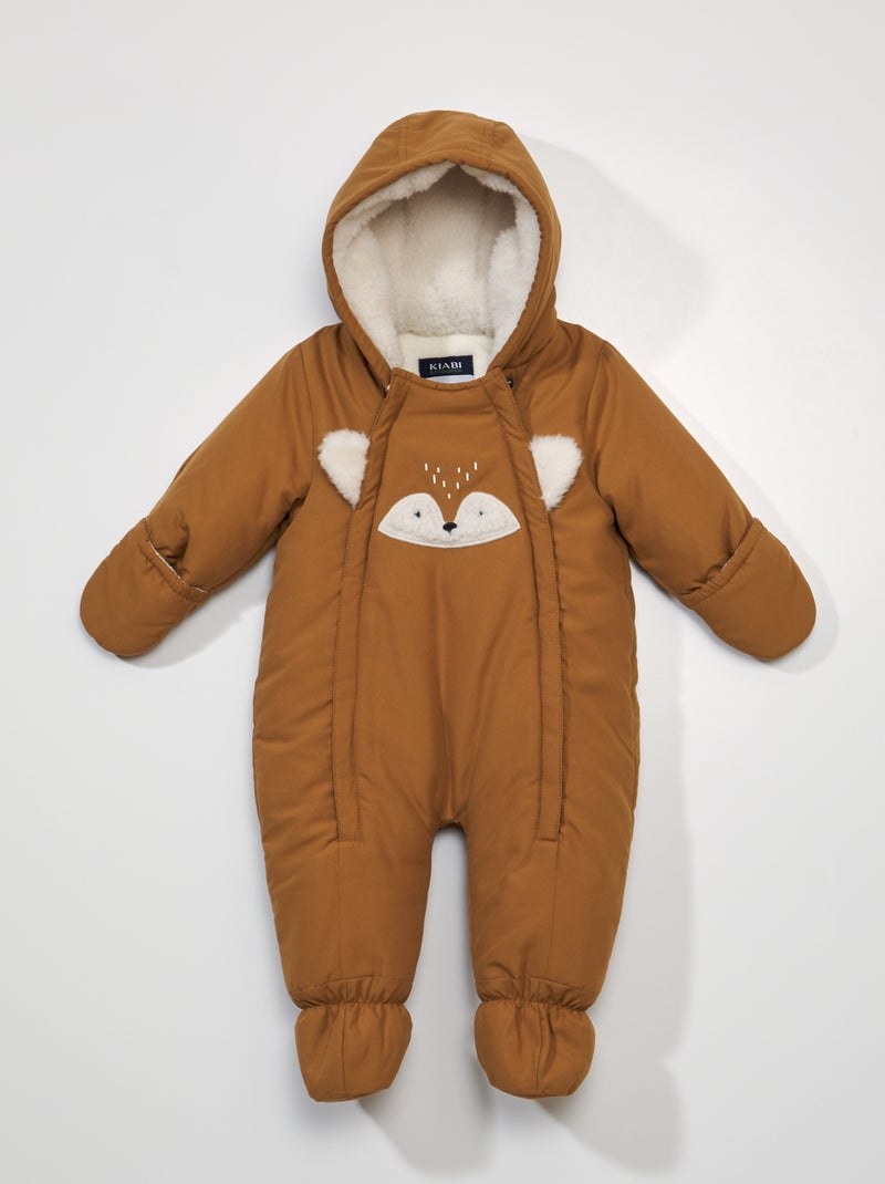 Skipakje met capuchon BRUIN - Kiabi