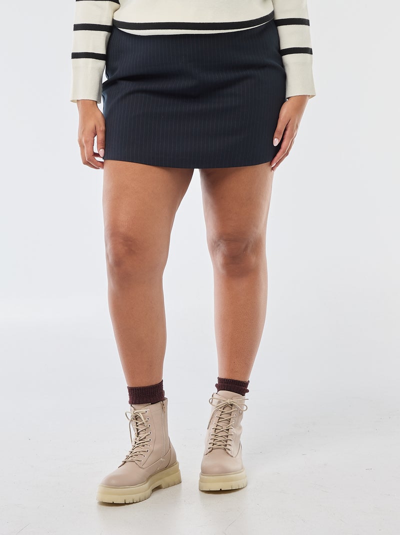 Skort met hoge taille Blauw - Kiabi