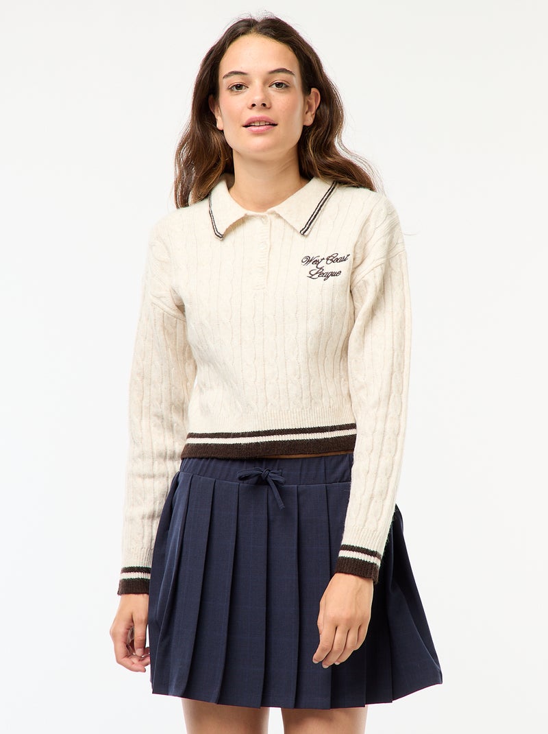 Skort met plooien Blauw - Kiabi