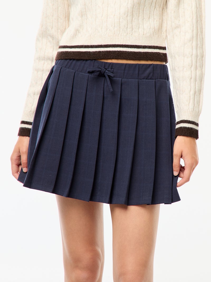 Skort met plooien Blauw - Kiabi