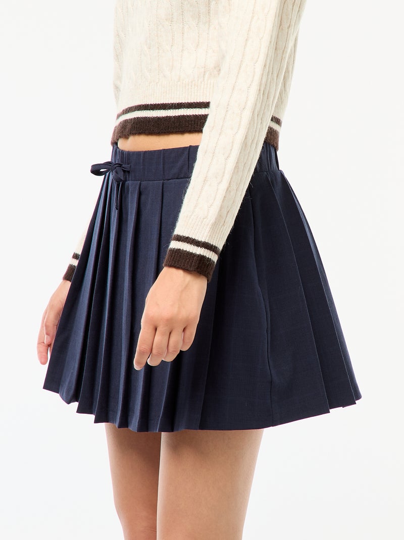 Skort met plooien Blauw - Kiabi