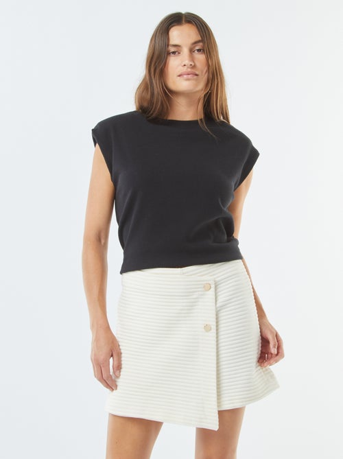 Skort van getextureerd tricot - Kiabi