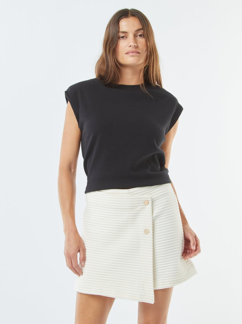 Skort van getextureerd tricot Biege - Kiabi
